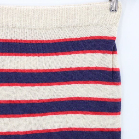 Mo:vint Pencil Skirt Womens Beige Striped Knit Stretch Small S New With Tags - Picture 2 of 9